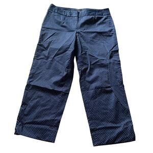 Talbots Women’s 6P Signature Pants Navy White Polka Dot Cropped‎ Length